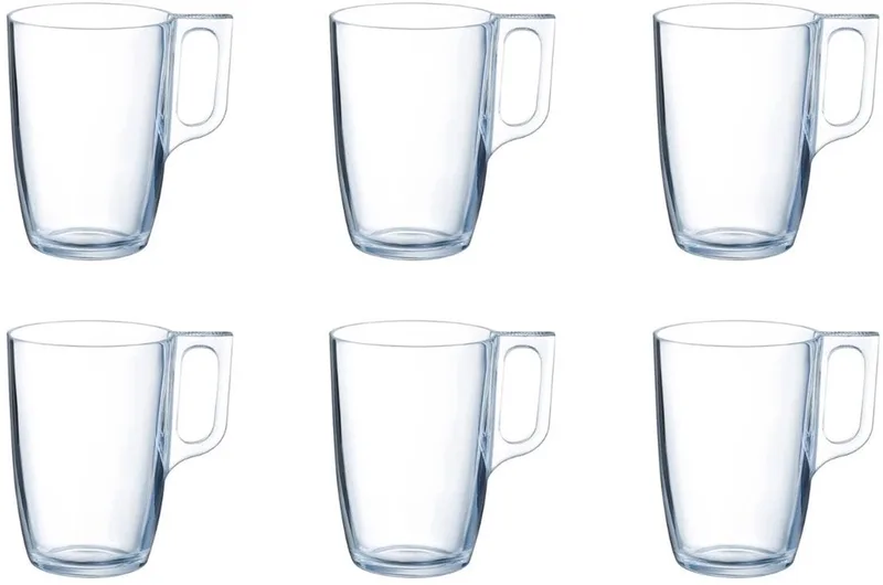 Set van 6 glazen mokken 320ml by Arcoroc in Transparent – product photo