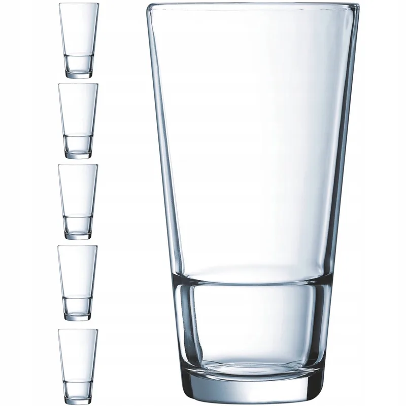 Set van 6 Hoge Glazen 470 ml - Stapelbaar en Duurzaam by Arcoroc in Transparent – product photo