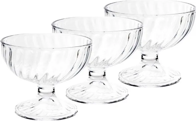 Set van 6x stuks ijs/sorbet coupes op voet van glas 220 ml - IJscoupe glazen/schaaltjes