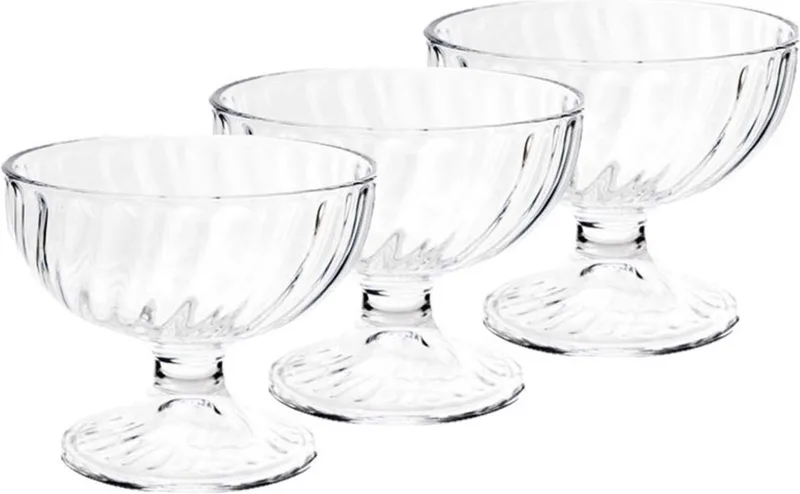 Set van 6x stuks ijs/sorbet coupes op voet van glas 220 ml - IJscoupe glazen/schaaltjes van Arcoroc in Transparant – productfoto