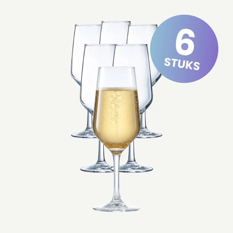 Silhouette Champagneflutes 18 cl / 180 ml | Set van 6 Stuks | Champagneglazen voor Prosecco en Cava | Glas | Vaatwasserbestendig von Arcoroc in Transparent – Produktfoto