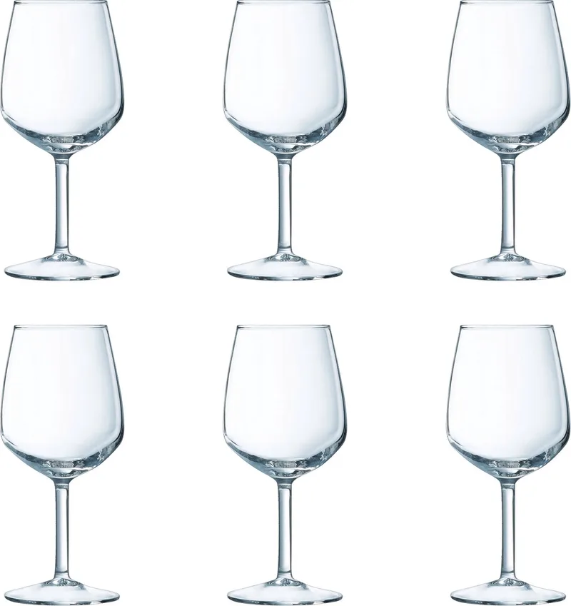 Silhouette Wijnglazen 25 cl / 250 ml | Set van 6 Stuks | Geschikt voor Witte Wijn | Glas | Vaatwasserbestendig | Voor Thuis en Horeca by Arcoroc in Transparent – product photo