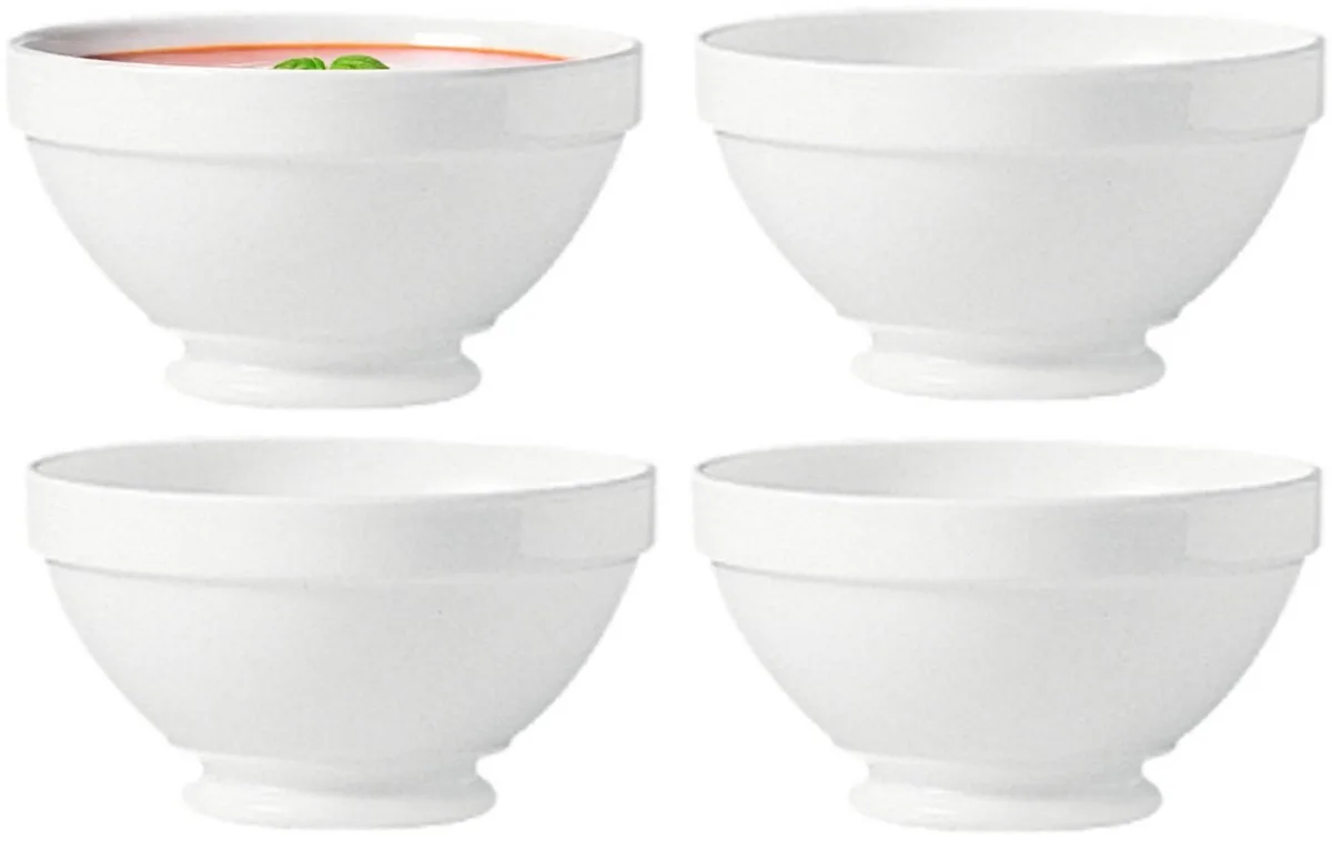 Soepkommen Horeca Bowls - 6x - D13 x 7 cm - opaal - schaaltjes op kleine voet - stapelbaar - ontbijt/hapjes van Arcoroc in Wit – productfoto