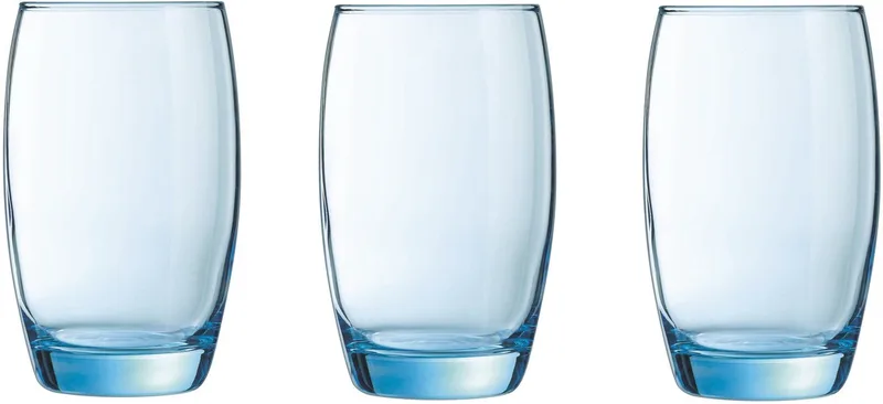 Waterglazen/drinkglazen - 18x stuks - transparant - 350 ml - Glazen de Arcoroc en Bleu – photo produit