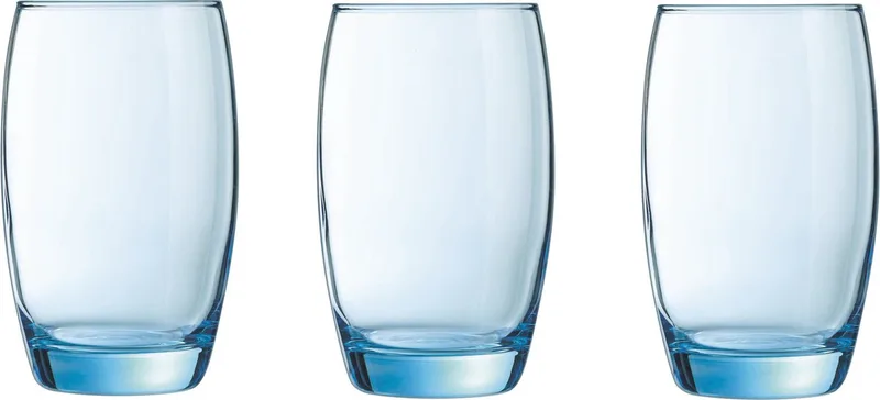 Waterglazen/drinkglazen - 6x stuks - transparant - 350 ml - Glazen de Arcoroc en Bleu – photo produit