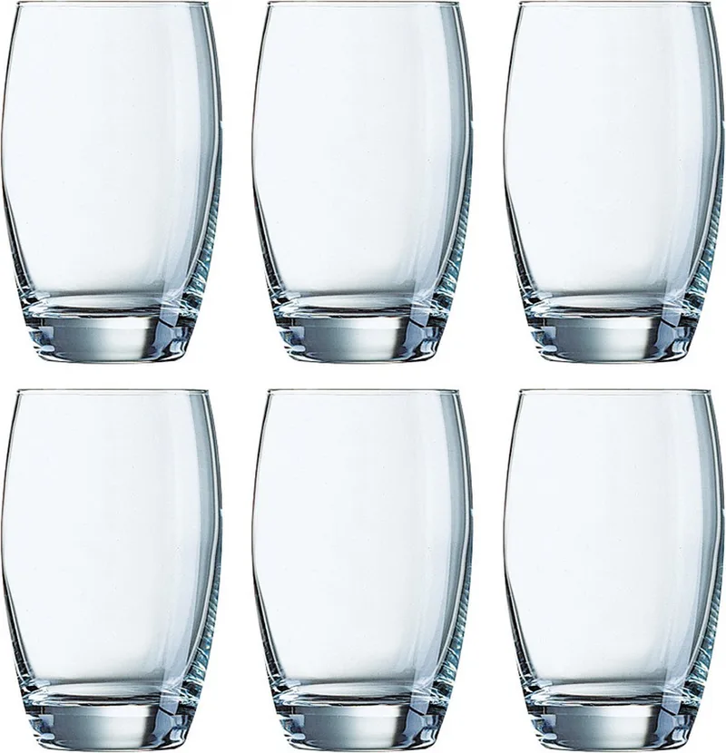 Waterglazen Salto - 18x st - 350 ml - glas - sapglazen - glazen - drinkglazen - Bar/cafe benodigdheden - Drinkglazen - Water/fris/sapglas de Arcoroc en Transparent – photo produit