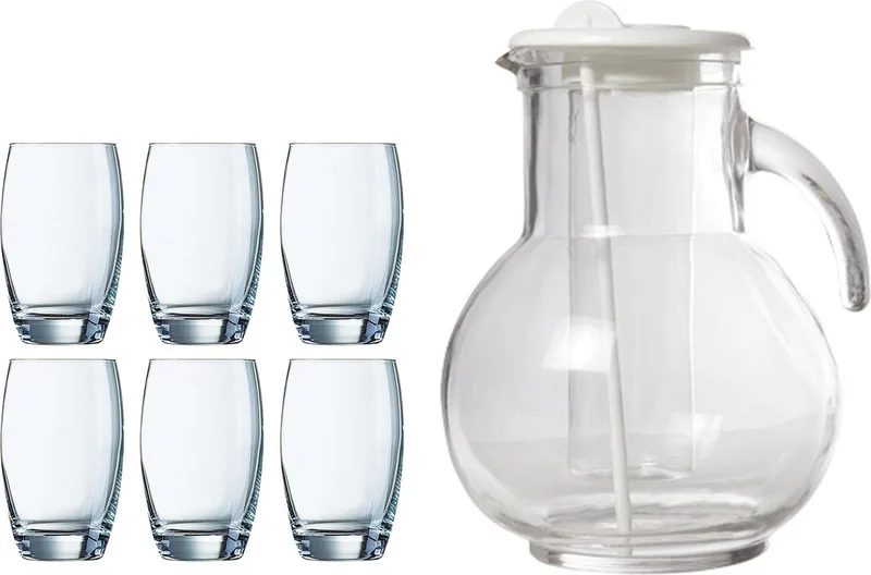 Waterglazen Salto set 6x stuks 350ml en schenkkan 2.0 liter von Arcoroc in Transparent – Produktfoto