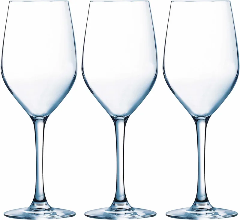 Wijnglazen - 6x stuks - glas - 270 ml - wijnglas voor witte en rode wijn de Arcoroc en Transparent – photo produit