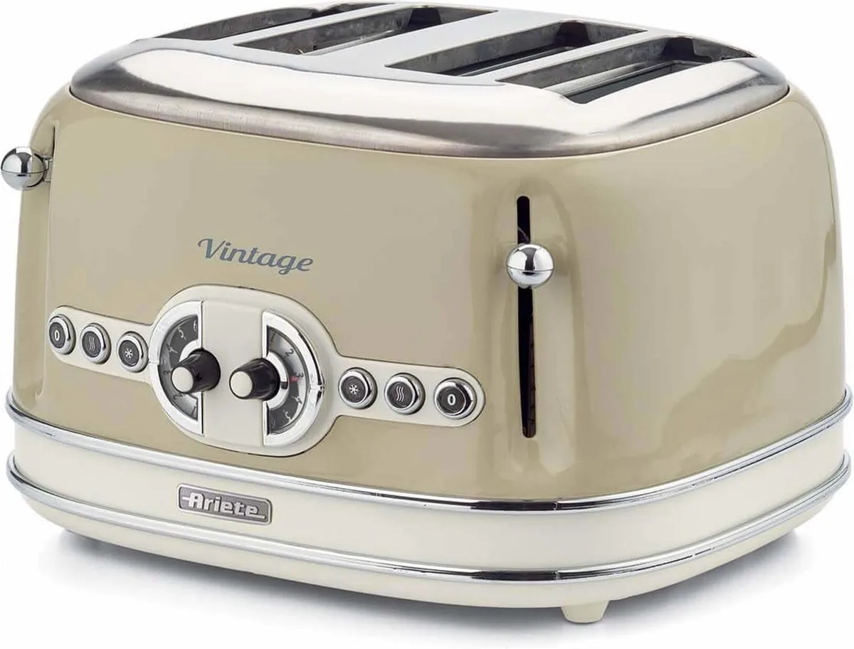 Ariete 0156/03 - Vintage broodrooster - 4 sleuven - 1630W - 6 standen van Ariete in Beige – productfoto