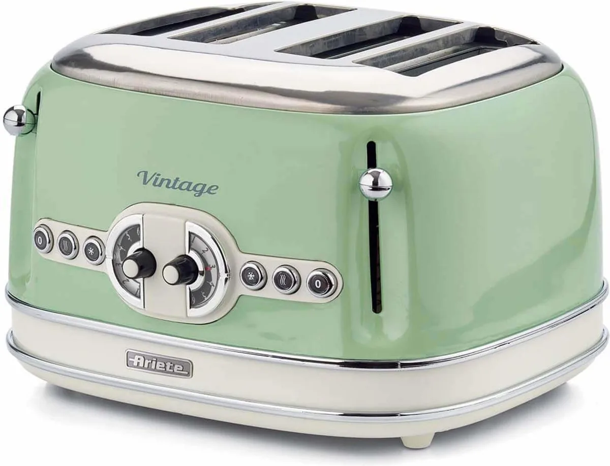 Ariete 0156/04 - Vintage broodrooster - 4 sleuven - 1630W - 6 standen de Ariete en Vert – photo produit