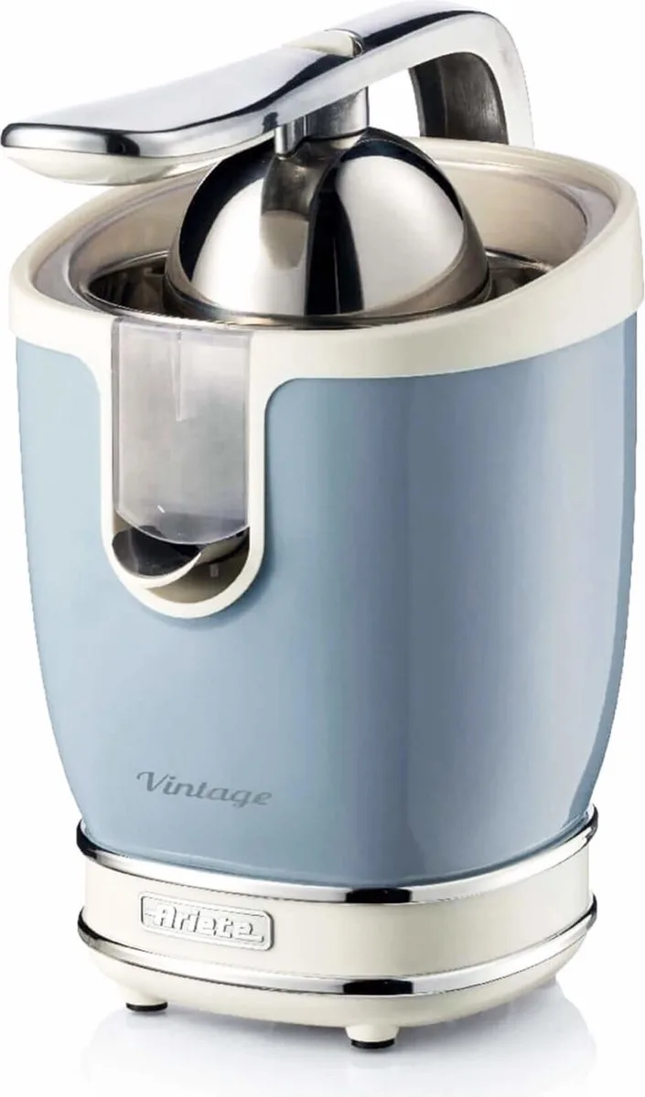 Ariete 0413/05 - Vintage elektrische citruspers - 85 Watt - 2 perskegels - 600 ml inhoud van Ariete in Blauw – productfoto