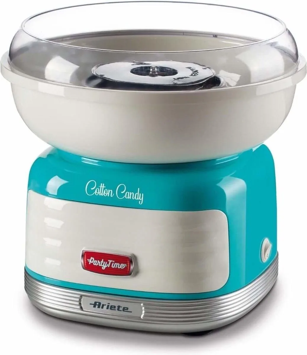 Ariete 2973/01 - Retro Suikerspinmachine - suikerspin machine - voor kinderfeestjes en partijen - 500 Watt - Licht blauw van Ariete in Blauw, Zilver, Wit – productfoto