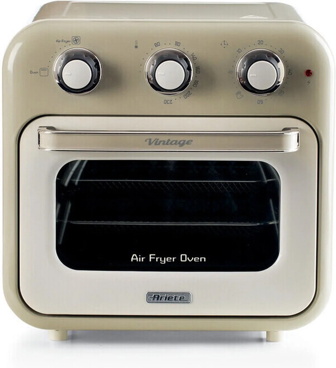Ariete 4632/03 Vintage Airfryer & Oven - 16 liter - 1400 Watt - timer - draaispit - roterende mand van Ariete in Beige – productfoto