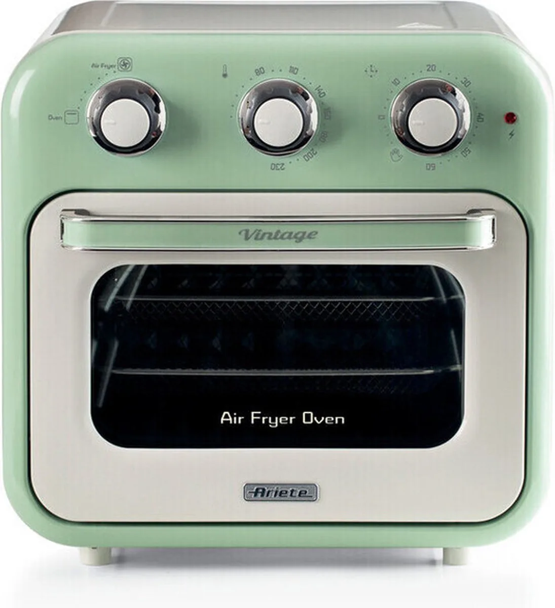 Ariete 4632/04 Vintage Airfryer & Oven - 16 liter - 1400 Watt - timer - draaispit - roterende mand van Ariete in Groen – productfoto