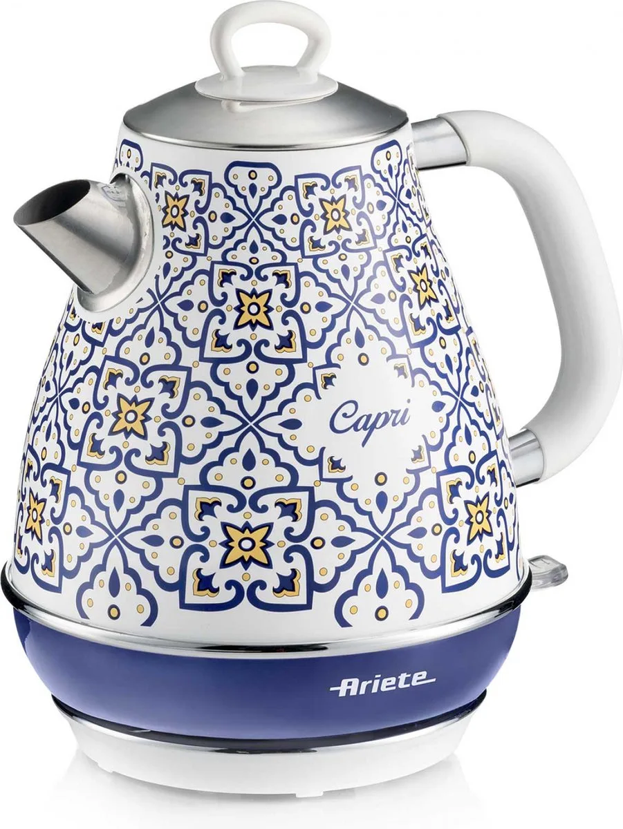 Capri 2869/0C - Italiaans design waterkoker - 2000 Watt - 1. 7 liter inhoud - draadloos van Ariete in Wit – productfoto