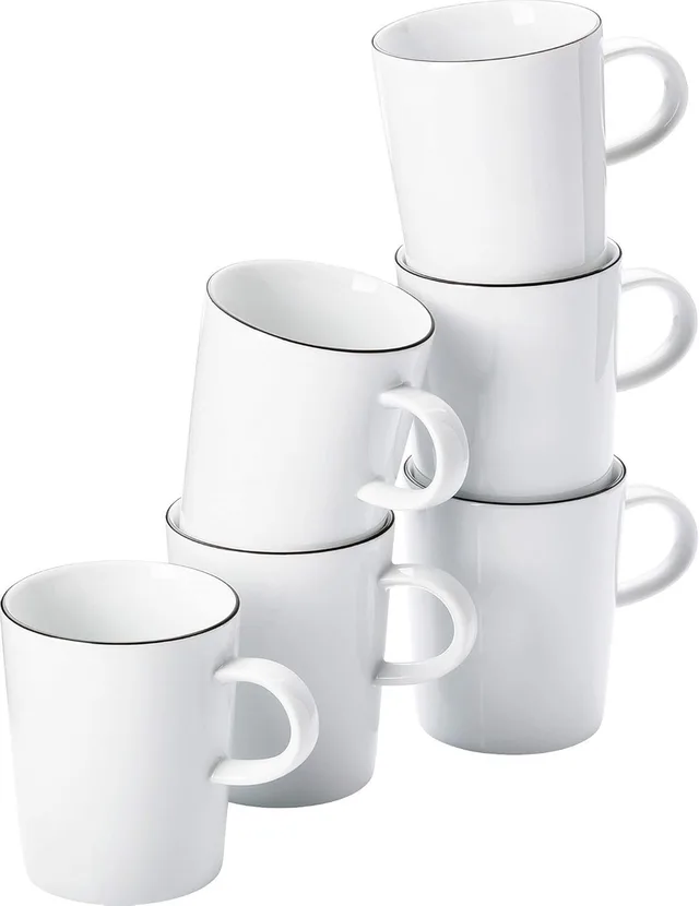 Set van 6 Mokken met Oor - 0.28L - Vaatwasser & Magnetronbestendig