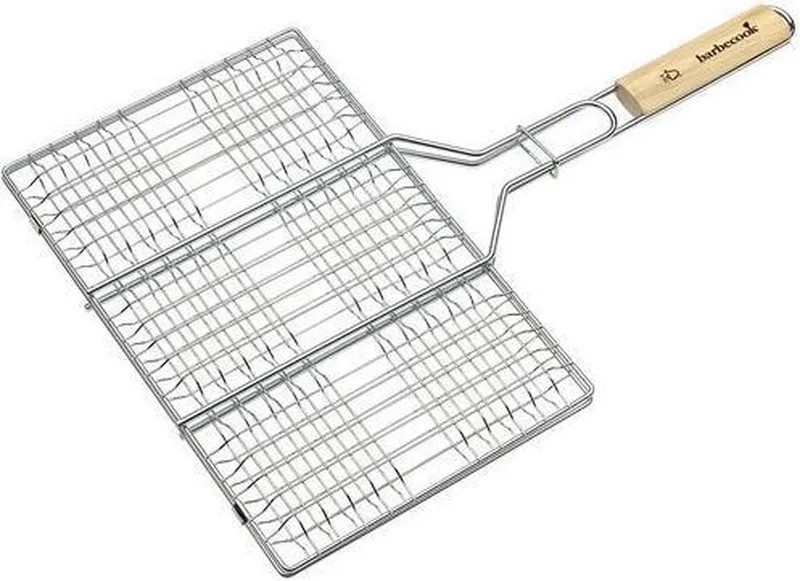 BBQ klemrooster - Hamburgergrill - Geschikt voor 6 hamburgers - 52.5x35x3cm de Barbecook en Chrome – photo produit