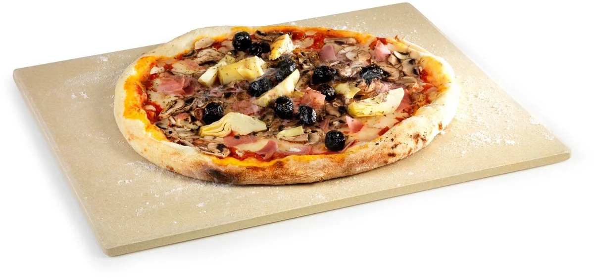 BBQ Pizzaplaat - Pizzasteen - Voor Barbecue - Rechthoekig - 43 x 35 cm van Barbecook in Beige – productfoto