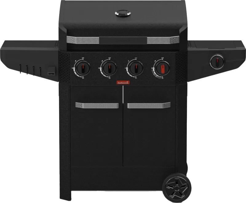 Luca 412 gasbarbecue met kast en zijbrander 145.4x60.3x112.3cm från Barbecook i Svart – produktbild