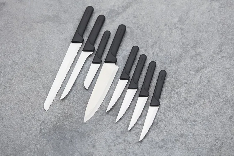 Olivia - Steakmessen - 4 stuks - Vaatwasserbestendig - RVS - Zwart - 25cm by Barbecook in Black, Zilvergrijs – product photo