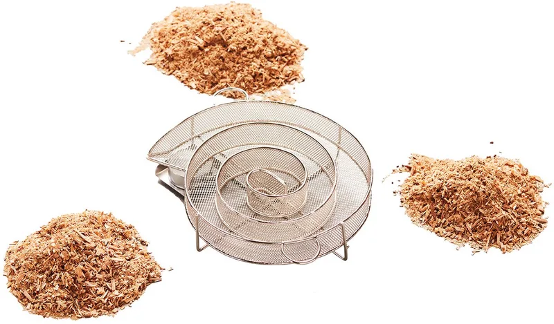 Smokerbox - Starter Set Met 3 Soorten Rookmot - Rookgenerator - Rookdoos - Koud roken BBQ/Barbeque - Cold smoke - Spiraal - RVS - 17cm by Barbecook in Zilvergrijs – product photo