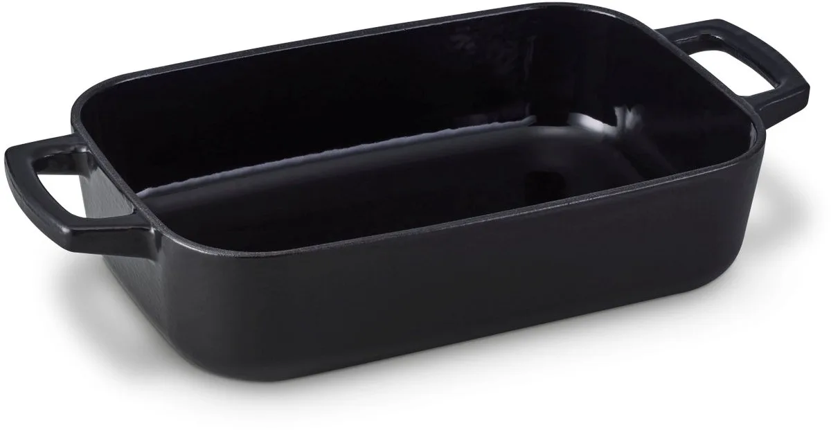 Alva Braadslede - Ovenschaal Nori - Roasting Pan - Gietijzer Geëmailleerd - Ovenbestendig 30 x 20 cm de Beka en Noir – photo produit