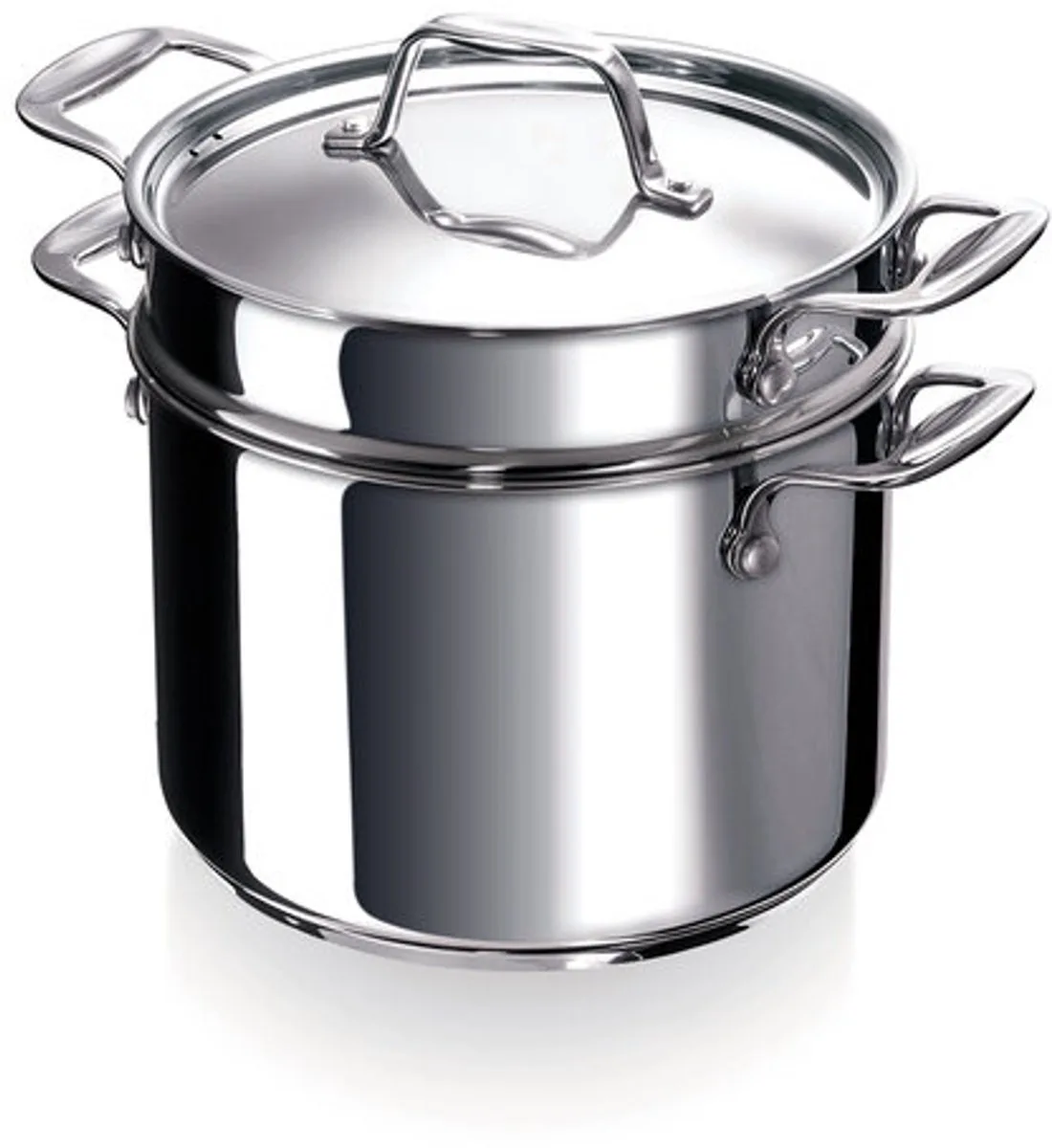 Chef Pasta Fun set - kookpot Ø 24cm met inzet - 7.6L - 25cm hoogte - RVS - PFAS-vrij - Geschikt voor inductie & vaatwasser by Beka in Chrome – product photo