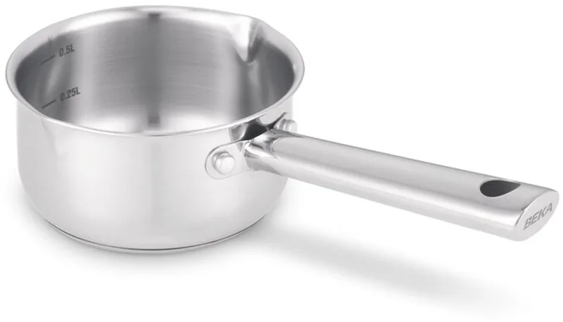Cicla Steelpan - Ø 12 cm - Sauspan - Met 2 giettuiten - Gerecycleerd RSV - Inox - PFAS-vrij - Geschikt voor inductie & vaatwasser von Beka in Chrom – Produktfoto