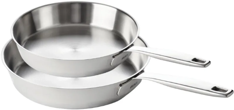 Koekenpannenset Maestro 2-Delig - Koekenpan Zonder Anti-aanbaklaag - Frying Pan - RVS - Geschikt Voor Alle Warmtebronnen Inclusief Inductie 24 & 28 cm van Beka in Zilver – productfoto