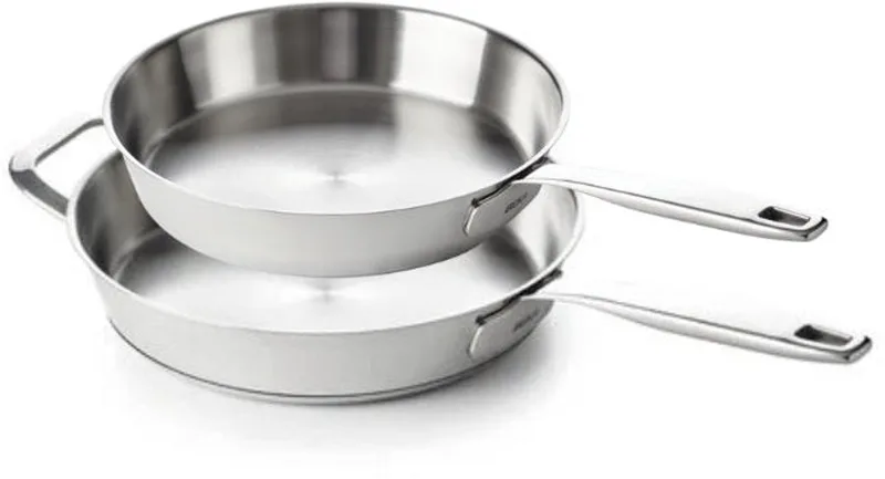 Koekenpannenset Maestro 5-Ply - 2-Delig Frying Pan Set - RVS Met Aluminium Kern - Zonder Anti-Aanbaklaag Geschikt Voor Alle Warmtebronnen - 24 & 28 cm von Beka in Silber – Produktfoto