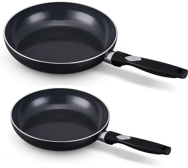 Koekenpannenset Pro Inductie - Set Van 2 Koekenpannen - Frying Pan Set - Aluminium Met Keramische Laag - PFAS Vrij - 24 & 28 cm by Beka in Black – product photo