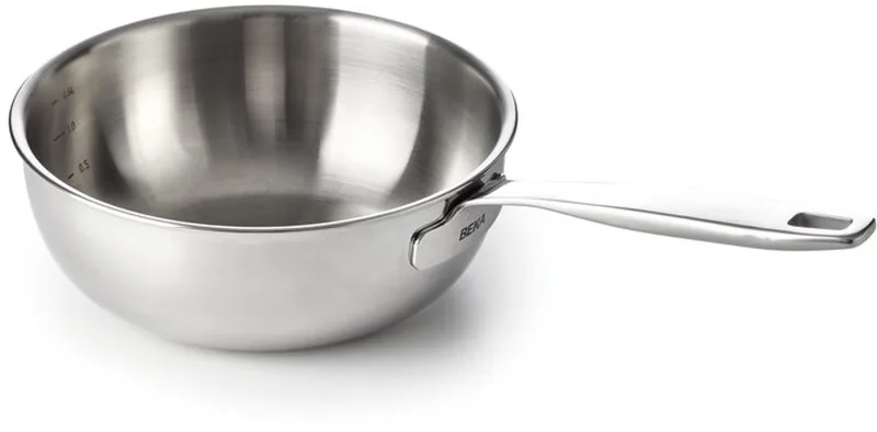 Maestro Conische Sauspan - Ø 20 cm - Steelpan - 1,5 L - RSV - PFAS-vrij - Volumeaanduiding - Geschikt voor inductie & vaatwas by Beka in Chrome – product photo