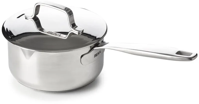 Maestro Steelpan - Ø 16 cm - Sauspan - Met Deksel - 1,6 L - RSV - PFAS-vrij - Volumeaanduiding - Geschikt voor inductie & vaatwas fra Beka i Krom – produktbillede