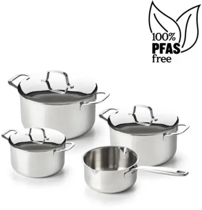 Pannenset Maestro - 4-delig - 1x steelpan 16cm 1x kookpan 16cm 1x kookpan 20cm 1x kookpan 24cm de Beka en Argent – photo produit