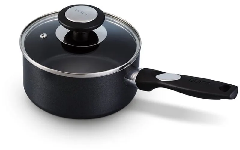 Pro Induc Steelpan - Ø 16 cm - Met Deksel - Keramische Antikleeflaag - PFAS-vrij - Geschikt voor inductie de Beka en Noir – photo produit