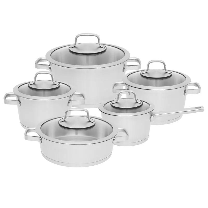 10-delige kookpannenset, - Roestvrij staal by BergHOFF in Silver – product photo