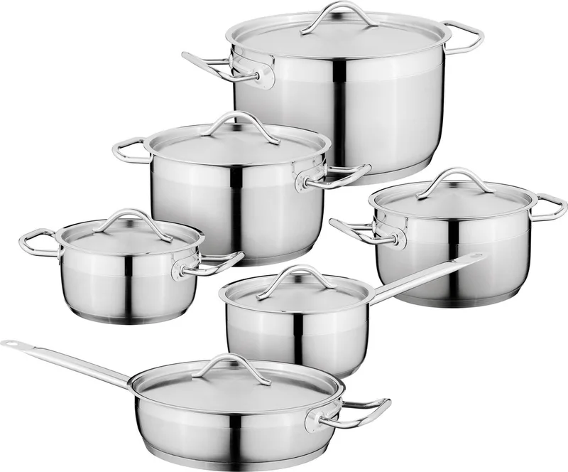 12-delige kookpannenset, - Roestvrij staal by BergHOFF in Silver – product photo