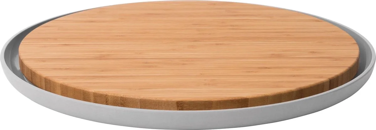 bamboe snijplank met bord - Leo van BergHOFF in Grijs, Light bruin – productfoto