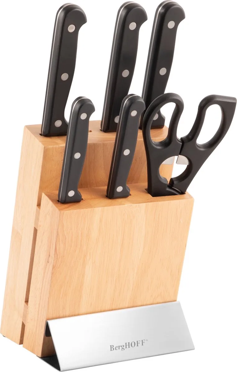 Berghoff - 7-delig - Messenblok - Stijlvol houten messenblok - Hand geslepen messen fra BergHOFF i Hout – produktbillede