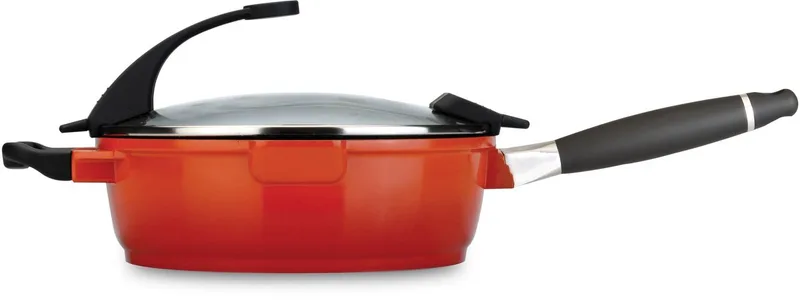 Braadpan met deksel oranje 24 cm - Oranje - PFAS-vrij de BergHOFF en Orange – photo produit