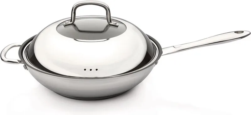 Collect & Cook Wokpan 2 Handvaten Met Deksel Ø28cm by BergHOFF in Roestvrijstaal – product photo