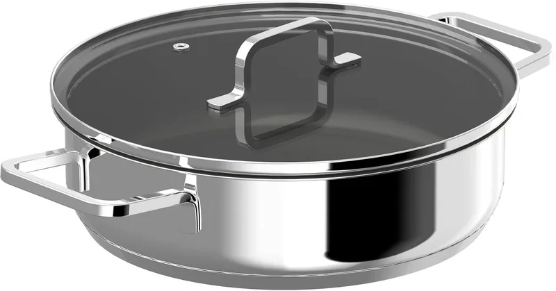 DiNA Sauteerpan met dubbele handgreep en deksel Helix 26cm - PFAS-vrij fra BergHOFF i Metaal – produktbillede