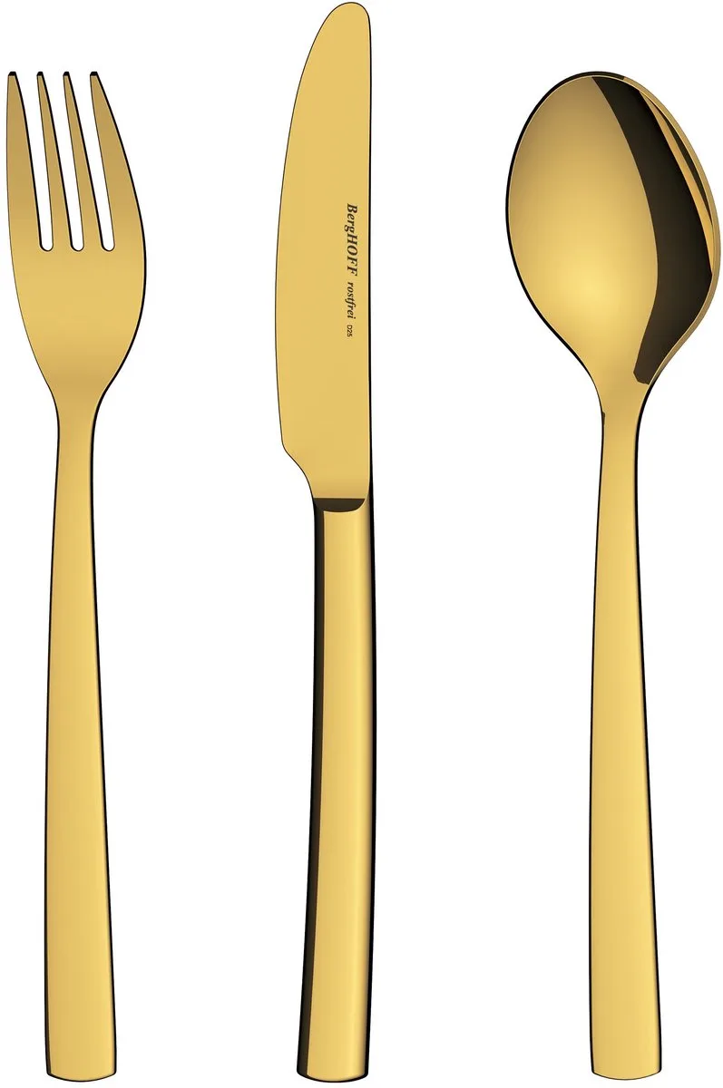 LEO 3-delig bestekset Pure Gold by BergHOFF in Gold – product photo
