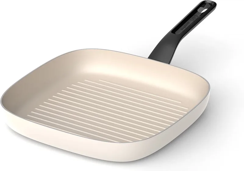 LEO Grillpan antikleef Glints Spirit - Ø 26cm - PFAS-vrij fra BergHOFF i Hvid – produktbillede