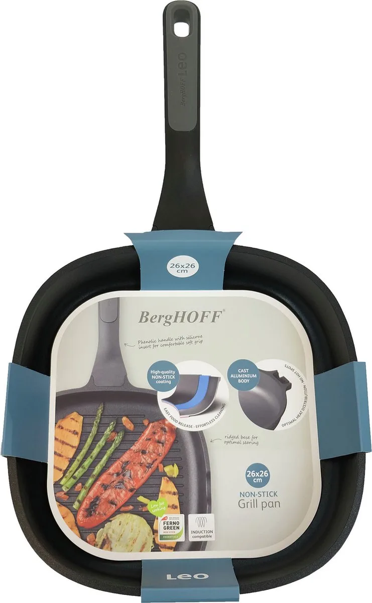 LEO Grillpan antikleef Stone - Ø 26cm - PFAS-vrij von BergHOFF in Grau – Produktfoto