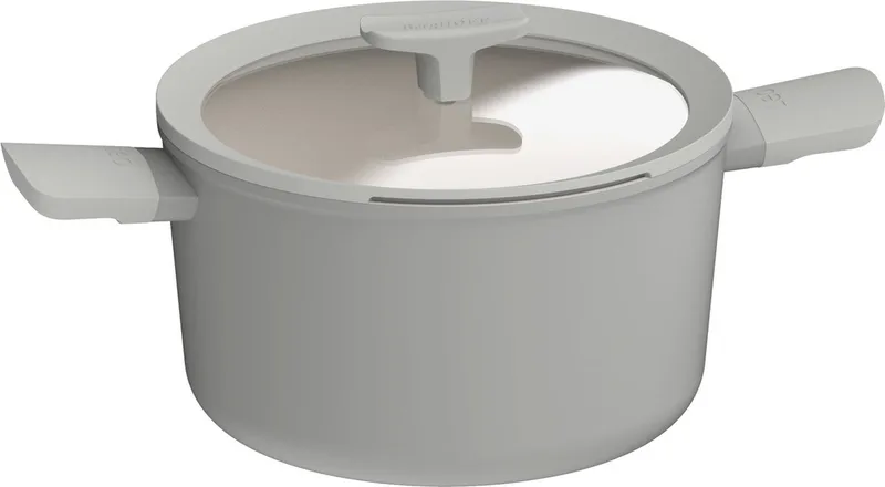LEO Kookpot antikleef met deksel Balance Moonmist - Ø 24x14cm - PFAS-vrij fra BergHOFF i Grå – produktbillede