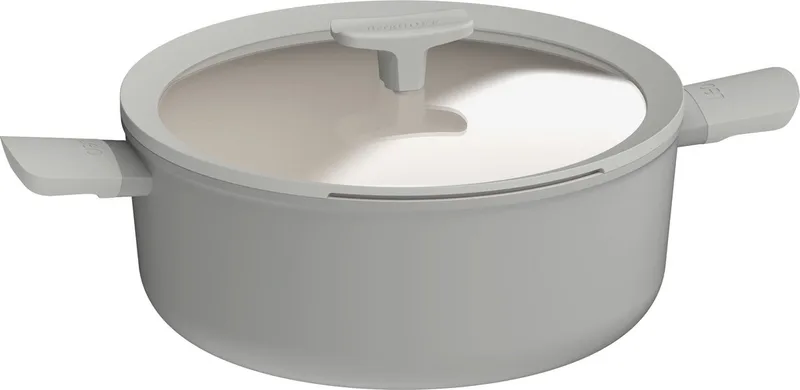 LEO Kookpot antikleef met deksel Balance Moonmist - Ø 28cm - PFAS-vrij von BergHOFF in Grau – Produktfoto