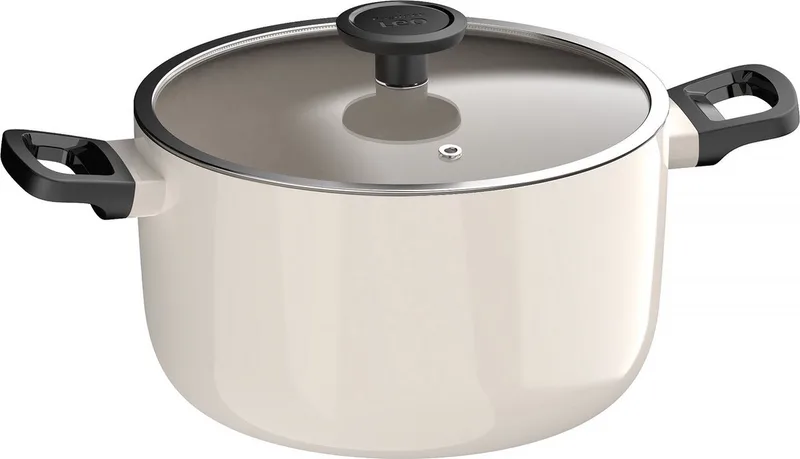 LEO Kookpot antikleef met deksel Glints Spirit - Ø 24x14cm - PFAS-vrij von BergHOFF in Weiß – Produktfoto