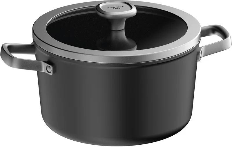LEO Kookpot antikleef met deksel Graphite - Ø 24x14cm - PFAS-vrij by BergHOFF in Black – product photo