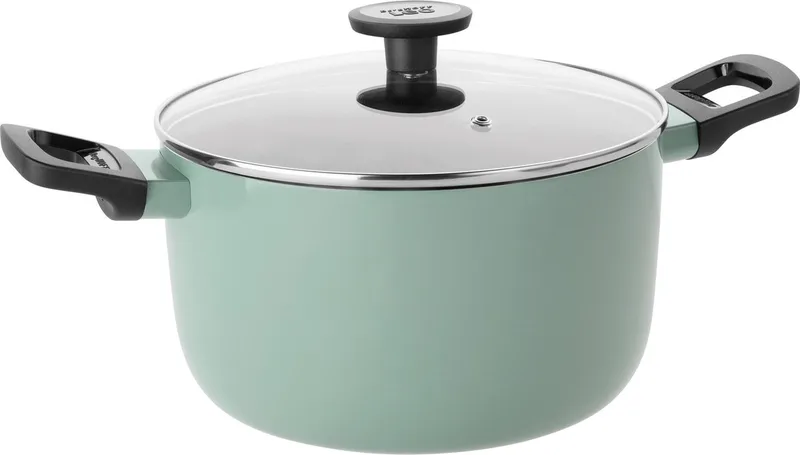 LEO Kookpot antikleef met deksel Sage - Ø 24x14cm - PFAS-vrij by BergHOFF in Green – product photo